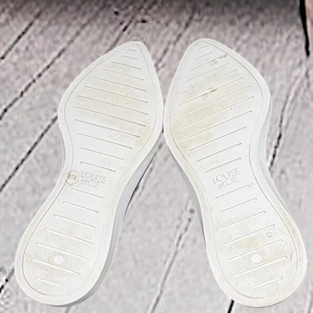 Louise et Cie Celete Black Off White Trim Point Toe Slip on Flats US 7 (E37.5)